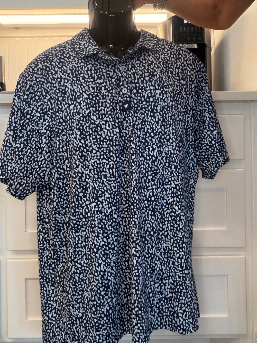 Mens Bad Birdie Dri fit Polo, navy print